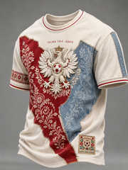 Polen-T-Shirt für Herren mit kurzen Ärmeln