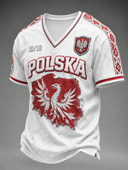 Herren-T-Shirt mit V-Ausschnitt aus Polen