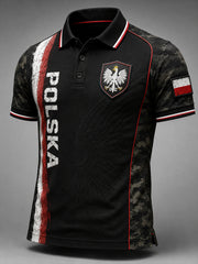 Herren-Retro-Polnische Kunstdruck-Lässiges Poloshirt