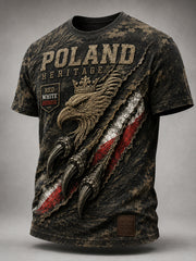 Herren-Retro-Polnische-Kunstdruck-Lässiges T-Shirt
