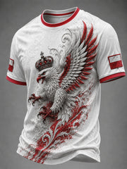 Polen-T-Shirt für Herren mit kurzen Ärmeln