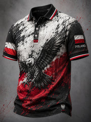 Herren Retro polnisches Kunstdruck-lässiges Polos hirt