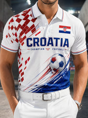 Herren Kroatisches Fußballspiel Jubelelement Kunstdruck Polos hirt