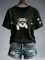 Damen-T-Shirt mit niedlichem Schnauzer