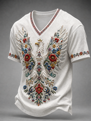 Herren-T-Shirt mit V-Ausschnitt aus Polen