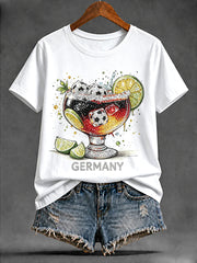 Damen-T-Shirt mit Freizeit-Print zur deutschen Flag-Football-Flagge