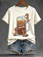 Damen-T-Shirt mit Bierfußball-Print – lässig und bequem