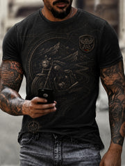 Herren-Motorrad-Druck-T-Shirt