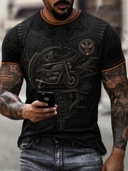 Herren-Motorrad-Druck-T-Shirt