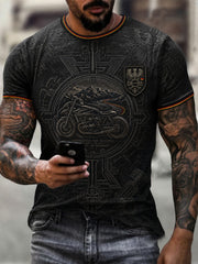 Herren-Motorrad-Druck-T-Shirt