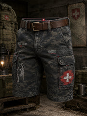 Herren-Vintage-Militär-Camo-Print-kurze Cargohose