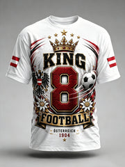 Herren-T-Shirt mit Kunstdruck zum Anfeuern bei österreichischen Fußballspielen