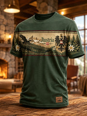 Herren-T-Shirt mit Kunstdruck eines österreichischen Naturlandschaftsmotivs