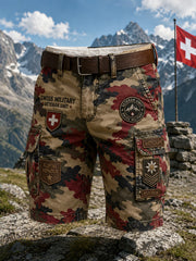 Herren-Vintage-Militär-Camo-Print-kurze Cargohose