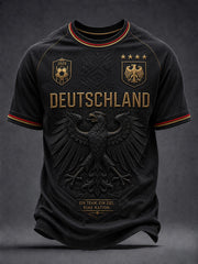 Herren-Deutschland-Fußball-T-Shirt mit kurzen Ärmeln