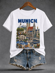 Damen-T-Shirt mit Städtegrafik, Deutschland