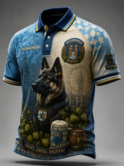 Lässiges Poloshirt im Retro-Münchner-Stil für Bierliebhaber