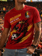 Kurzarm-T-Shirt für Männer mit Fußball druck