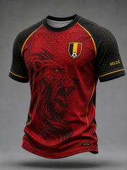Retro belgische Fußball-Fan‑Kunstdruck Lässiges Trikot