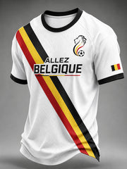 Retro belgische Fußball-Fan‑Kunstdruck Lässiges Trikot