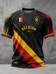 Herren-Fußball-T-Shirt aus Belgien mit kurzen Ärmeln
