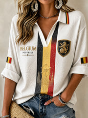 Retro belgischer Fußballfan Kunstdruck Casual Top