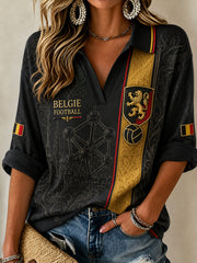 Retro belgische Fußball-Fan‑Kunstdruck Lässiges Top