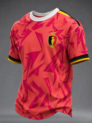Herren-Fußball-T-Shirt aus Belgien mit kurzen Ärmeln