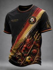 Retro belgischer Fußballfan Kunstdruck Casual T-Shirt
