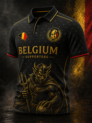 Retro belgische Fußball-Fan‑Kunstdruck Lässiges Trikot