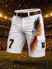 Herren-Shorts mit Löwen-Football-Print und Cargotaschen