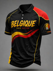 Retro belgische Fußball-Fan‑Kunstdruck Lässiges Trikot