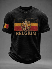 Männer Belgien Fußball Waffel Kurzarm