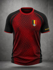 Retro belgische Fußball-Fan‑Kunstdruck Lässiges Trikot