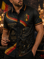 Herren Retro-Urlaub Business-Stil Lässiges Kurzarm-Shirt
