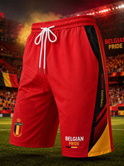 Herren-Sportshorts mit dynamischem Fußball-Print