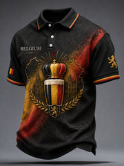 Herren-Belgien-Nationalfeiertags-Art-Druck-Lässig-Tops