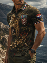 Herren-Poloshirt mit kroatischem Hajduk-Spirit-Kunstdruck