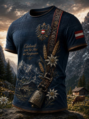 Herren-T-Shirt im österreichischen Landhausstil mit Kunstdruck