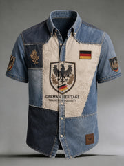 Herren-Deutschland-Traditions-Freizeithemd mit kurzen Ärmeln