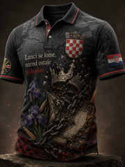 Herren-Polo mit kunstvoller Grafik im Stil des Hajduk-Geistes