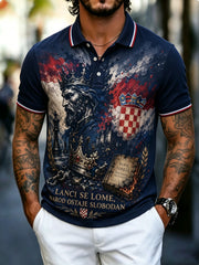 Herren-Polo mit kunstvoller Grafik im Stil des Hajduk-Geistes