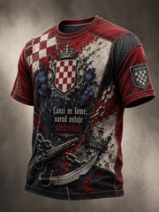 Herren-Hajduk-Spirit-Patriotisches Kunstprint-T-Shirt