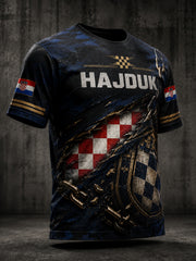 Herren-T-Shirt mit Kunstdruck im kroatischen Hajduk-Stil