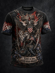 Herren-Hajduk-Spirit-Patriotisches Kunstprint-T-Shirt