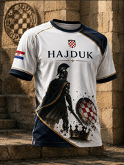 Herren-T-Shirt mit Kunstdruck im kroatischen Hajduk-Stil