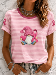 Damen-T-Shirt mit Kurzärmeln zum Thema Brustkrebs