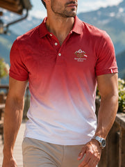 Herren-Polo mit Kunstdruck im österreichischen Landhausstil