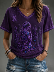 Damen-Kurzarm-T-Shirt mit Rundhals ausschnitt