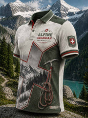 Herren-Poloshirt im Schweizer Militärstil mit Aufdruck